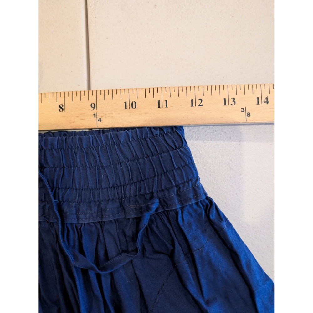 Cuyamuna Handmade Colombia Folk Art Embroidered Cotton Skirt Navy Blue 31L 13W - Picture 3 of 16